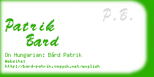 patrik bard business card