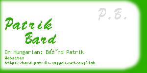 patrik bard business card